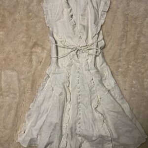 Joslin white Kayla linen mini dress